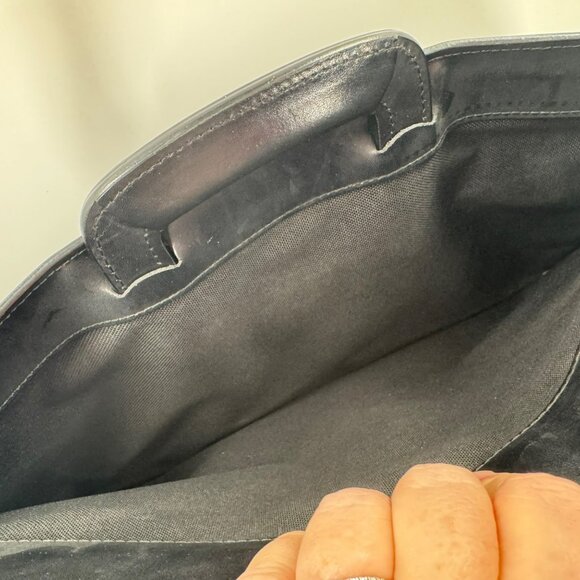 Jack Georges Black Leather Briefcase Executive Business Bag W/Adjustable Straps - Picture 14 of 16